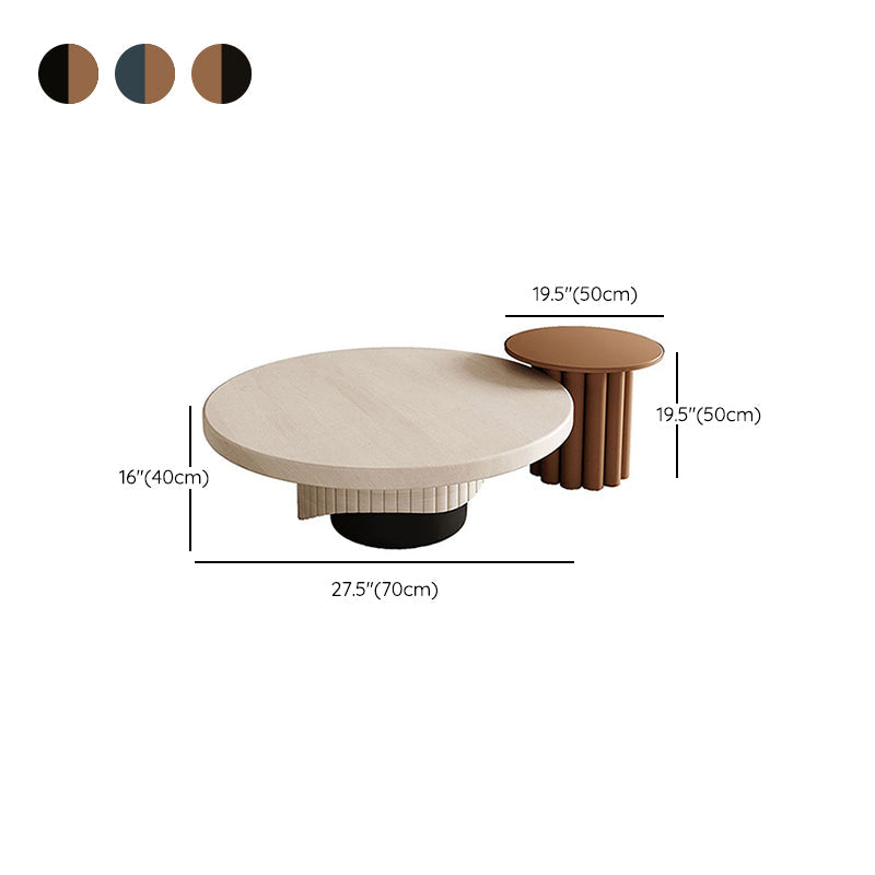 Contemporary Coffee Table Pedestal Solid Wood Round Cocktail Table Clearhalo 'Coffee & Accent Tables' 'Coffee Tables' 'coffee_tables' 'furn' 'furn_coffee_tables' 'Furniture' 'Living Room Furniture' 6141398