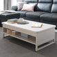 Floating Top Coffee Table with Shelf and 4 Legs Wooden Coffee Tabl White Clearhalo 'Coffee & Accent Tables' 'Coffee Tables' 'coffee_tables' 'furn' 'furn_coffee_tables' 'Furniture' 'Living Room Furniture' 6141399