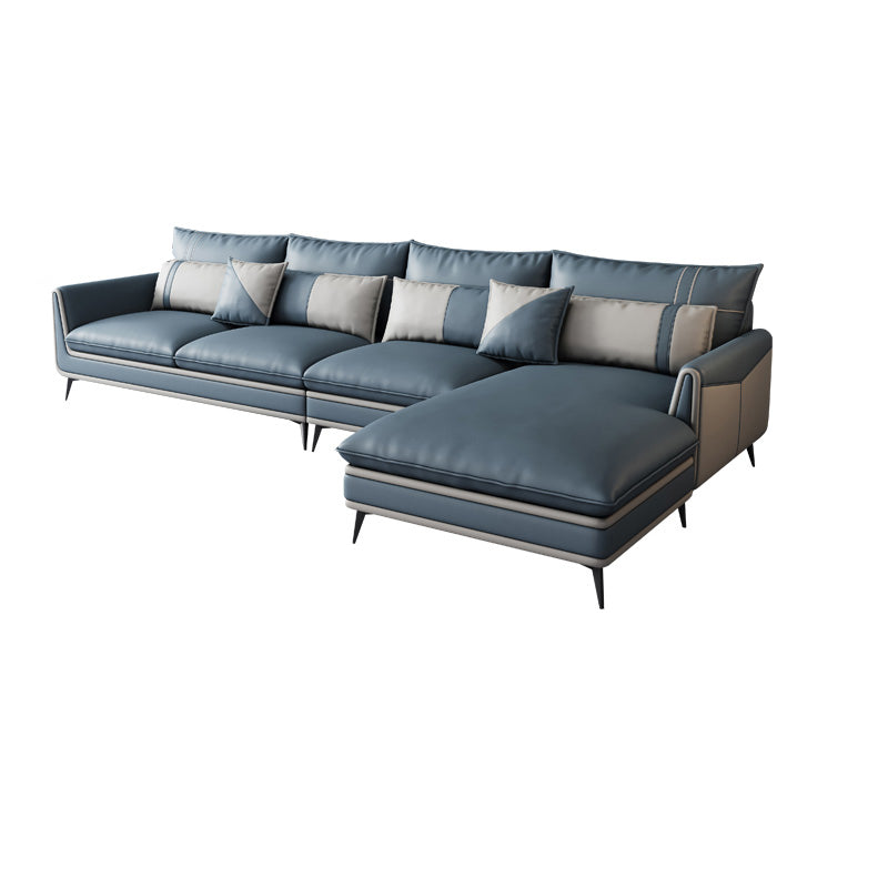 Scandinavo 35.43 "H Fucice in pelle divano a braccio svasato e chaise f f