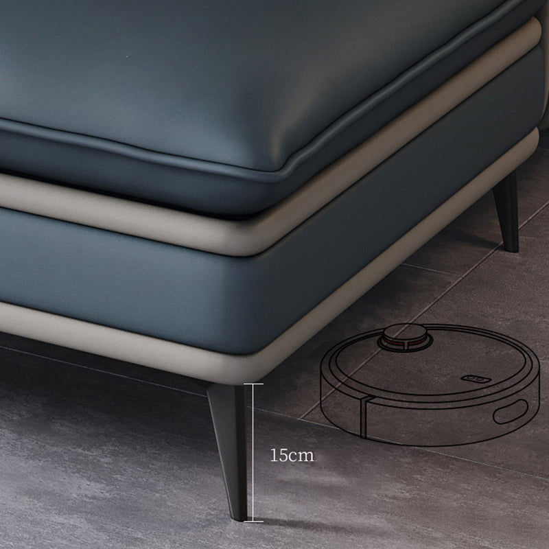 Scandinavo 35.43 "H Fucice in pelle divano a braccio svasato e chaise f f