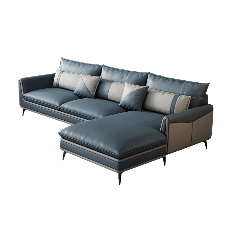 Scandinavo 35.43 "H Fucice in pelle divano a braccio svasato e chaise f f