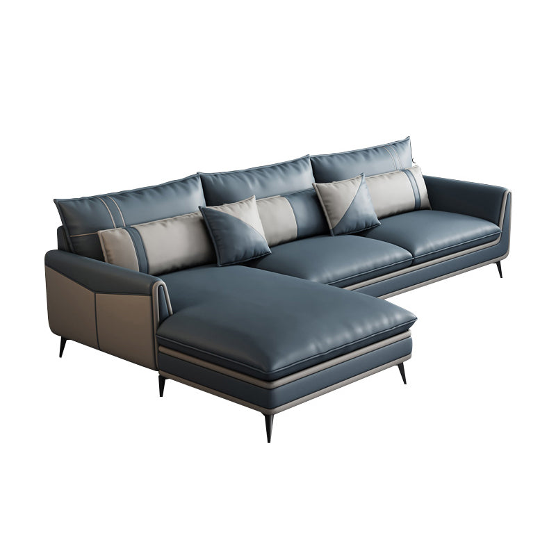 Scandinavo 35.43 "H Fucice in pelle divano a braccio svasato e chaise f f