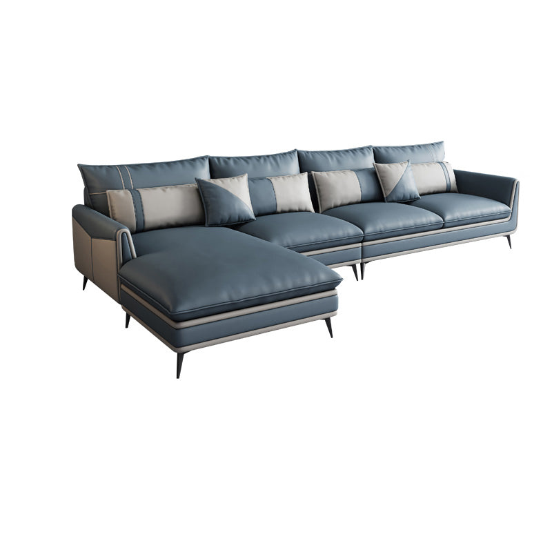 Scandinavo 35.43 "H Fucice in pelle divano a braccio svasato e chaise f f