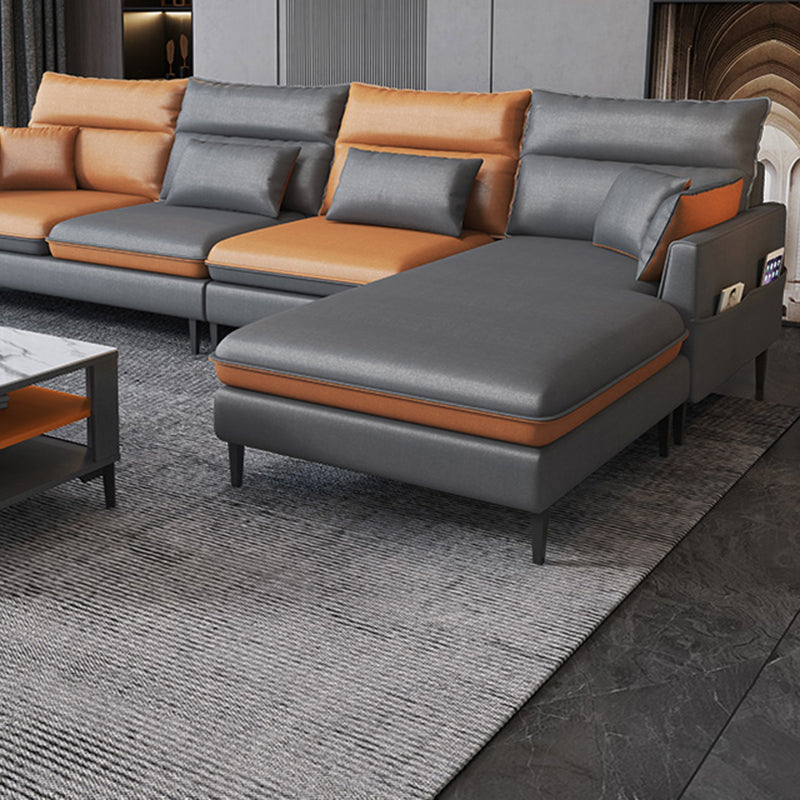 Contemporain 35.43 "H FAUX CUIR SOFF EN ÉVAL