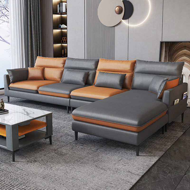 Contemporain 35.43 "H FAUX CUIR SOFF EN ÉVAL