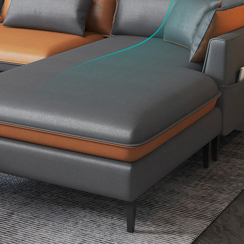 Contemporain 35.43 "H FAUX CUIR SOFF EN ÉVAL