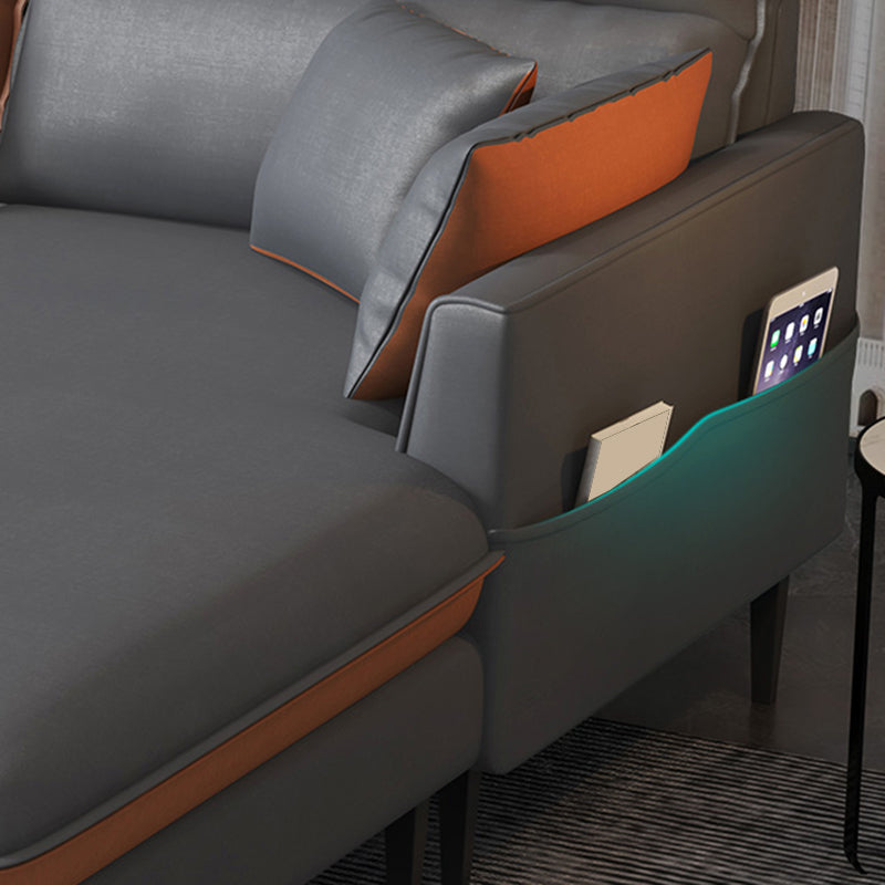 Contemporain 35.43 "H FAUX CUIR SOFF EN ÉVAL