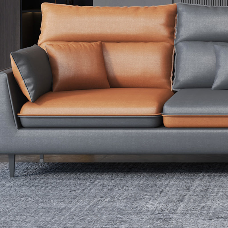 Contemporain 35.43 "H FAUX CUIR SOFF EN ÉVAL