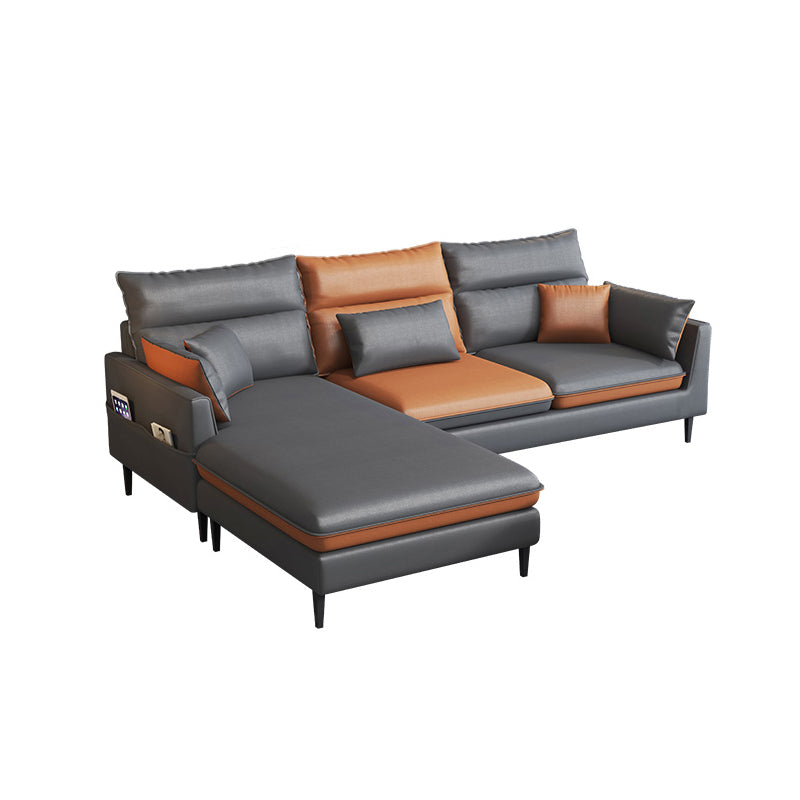 Contemporain 35.43 "H FAUX CUIR SOFF EN ÉVAL