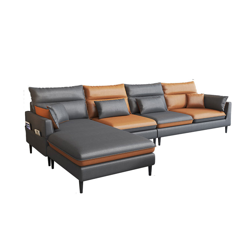 Contemporain 35.43 "H FAUX CUIR SOFF EN ÉVAL