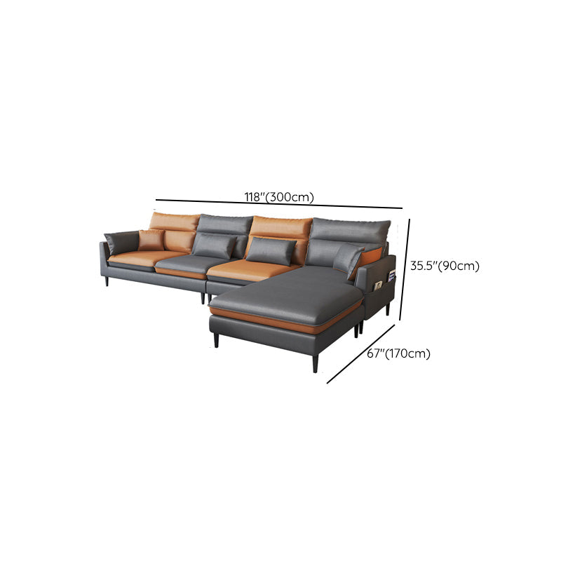 Contemporain 35.43 "H FAUX CUIR SOFF EN ÉVAL