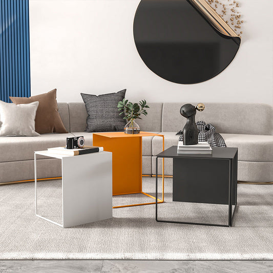 ミッドセンチュリーモダンメタルフレーム長方形のシングルコーヒーテーブル