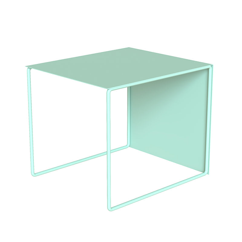 Mesa de centro individual rectangular con estructura de metal moderna Mid-Century