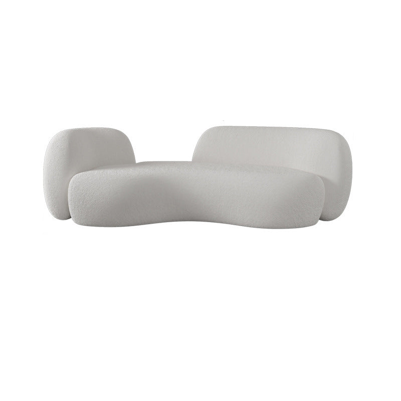 Contemporary Tuxedo Arm Curved Sofa Tight Back in Grey/White
