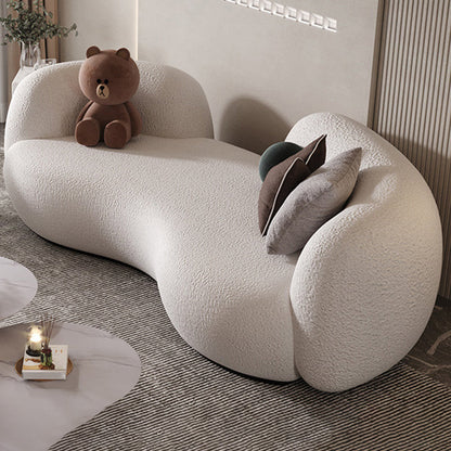 Contemporary Tuxedo Arm Curved Sofa Tight Back in Grey/White