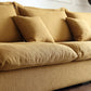 Contemporary Fabric Standard Settee Tuxedo Arm Cushions Sofa