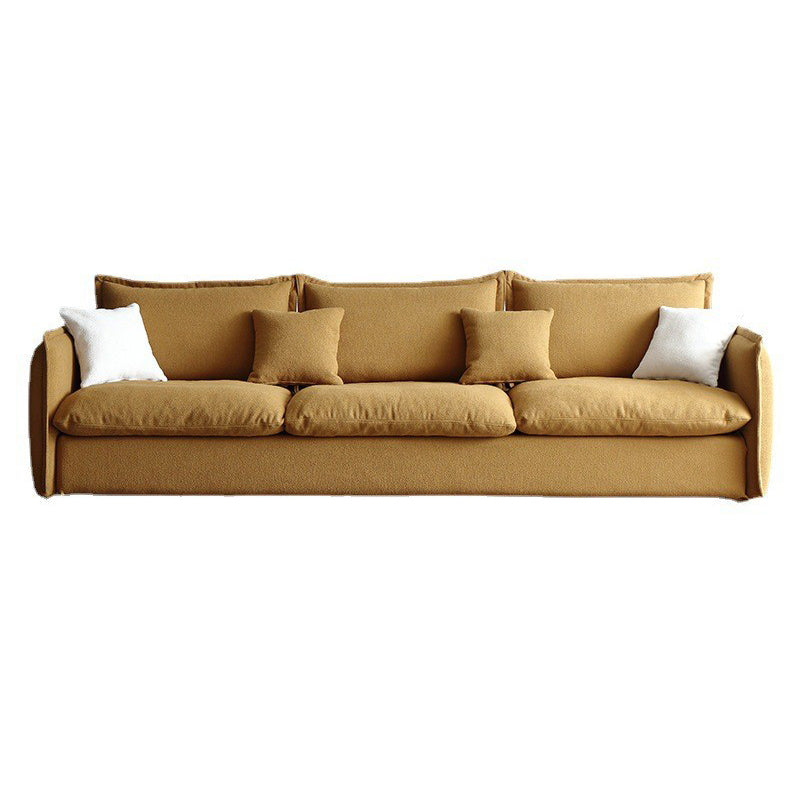 Contemporary Fabric Standard Settee Tuxedo Arm Cushions Sofa