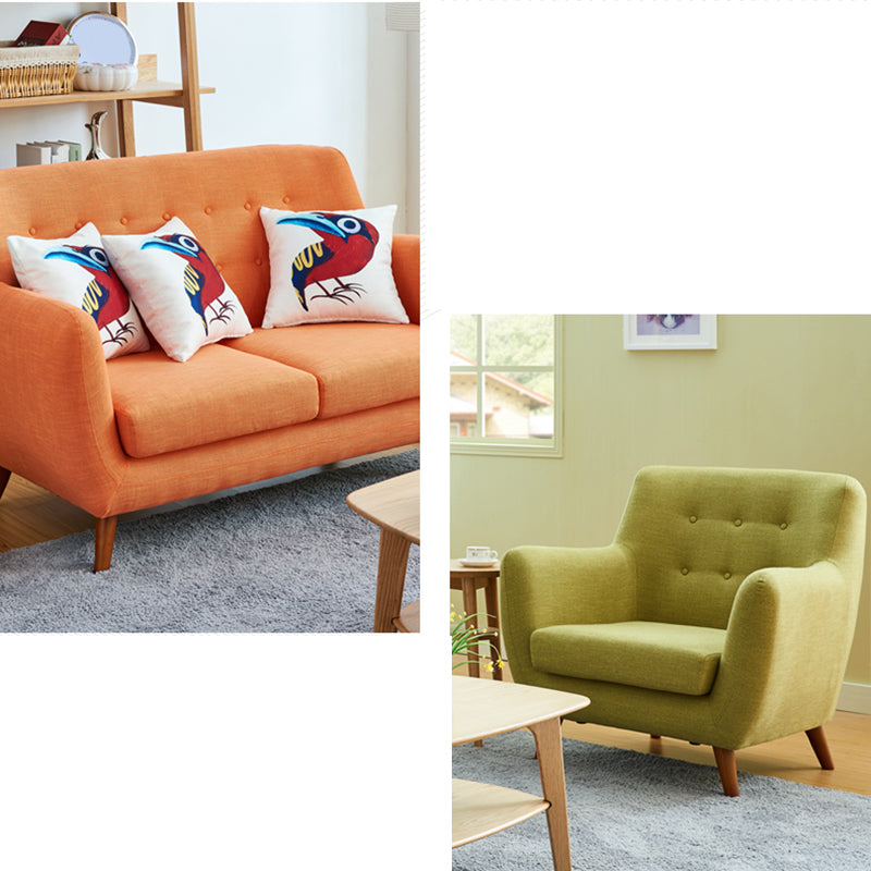 Zeitgenössischer dichtes Rückenstoff Stoff Quadrat Arm Standard Sofa