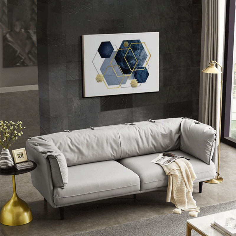 リビングルーム用のモダンなフェイクレザースタンダードセッピータキシードアームソファソファ