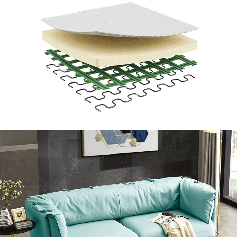 リビングルーム用のモダンなフェイクレザースタンダードセッピータキシードアームソファソファ