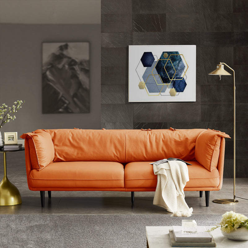 リビングルーム用のモダンなフェイクレザースタンダードセッピータキシードアームソファソファ