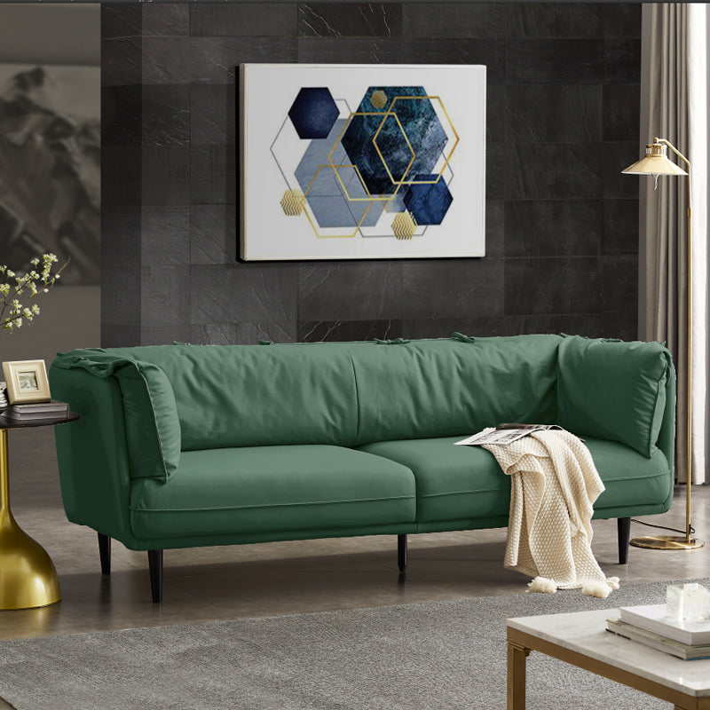 リビングルーム用のモダンなフェイクレザースタンダードセッピータキシードアームソファソファ