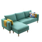 Scandinavian 30.7 " H Faux Leather Square Arm Sofa & Chaise with storage