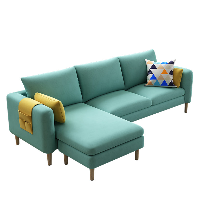 Scandinavian 30.7 " H Faux Leather Square Arm Sofa & Chaise with storage