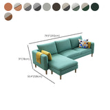 Scandinavo da 30,7 "H divano a braccio quadrato in pelle finta e chaise con archiviazione