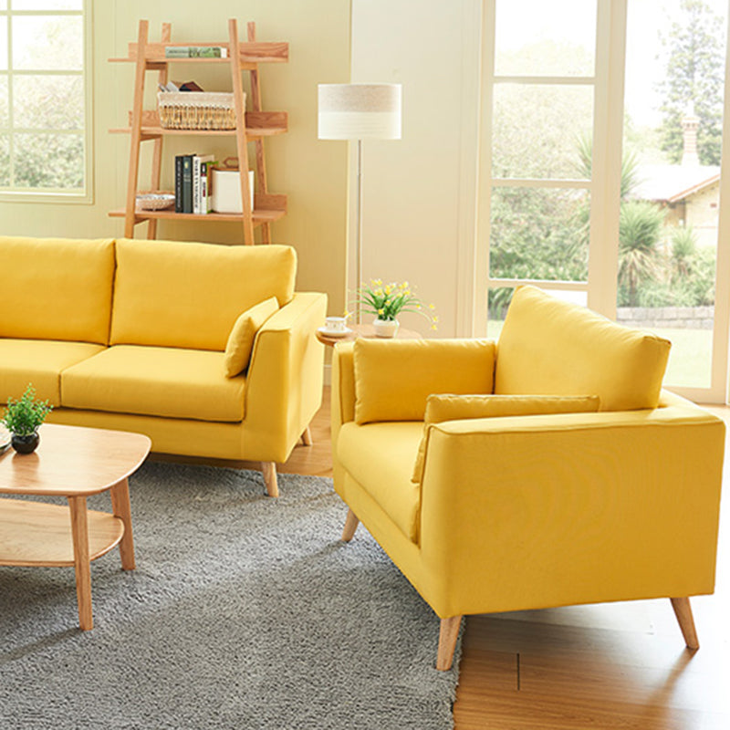 Contemporary Fabric Standard Sofa 2/3-seat Cushions Square Arm Sofa
