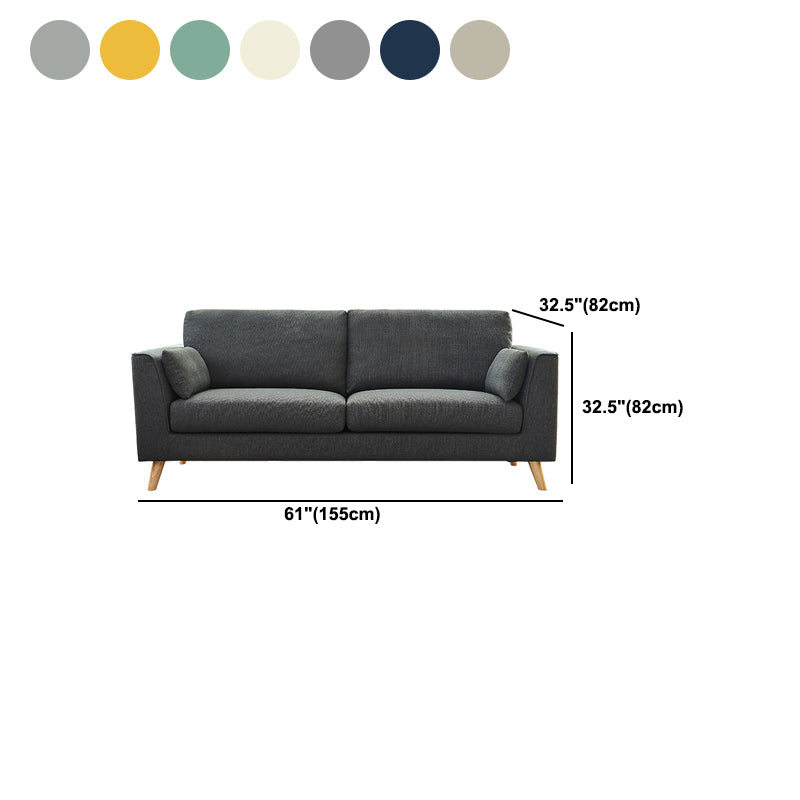 Contemporary Fabric Standard Sofa 2/3-seat Cushions Square Arm Sofa