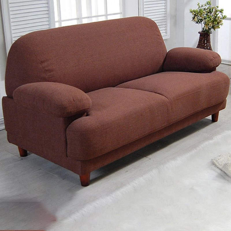 Contemporary Fabric Settee Pillow Top Arm Standard Seating for Apartment