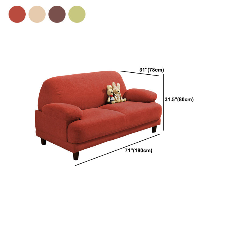 Contemporary Fabric Settee Pillow Top Arm Standard Seating for Apartment