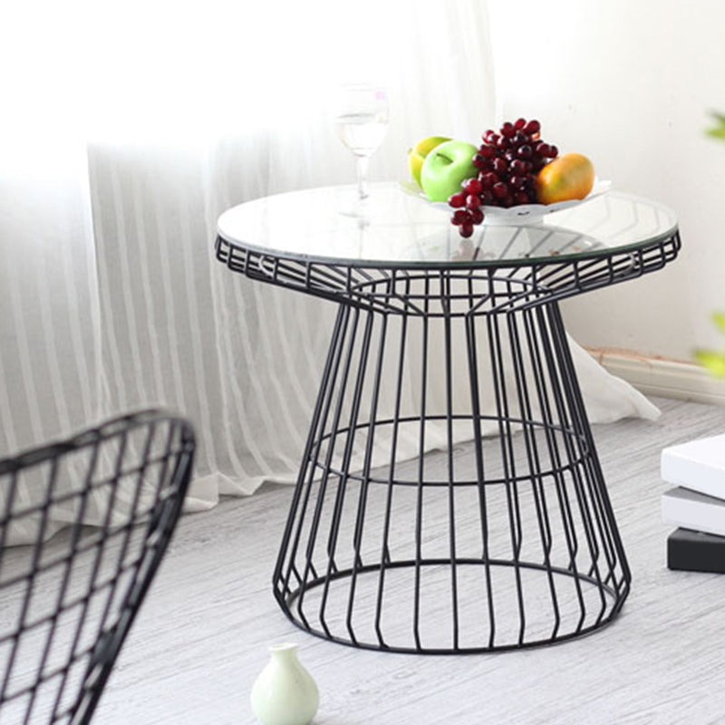 Mesa redonda de vidrio de estilo moderno dié Dia de 19.7 pulgadas