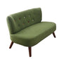 Contemporary Fabric Settee with Hair Pin Legs, Armless Standard Sofa