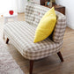 Contemporary Fabric Settee with Hair Pin Legs, Armless Standard Sofa