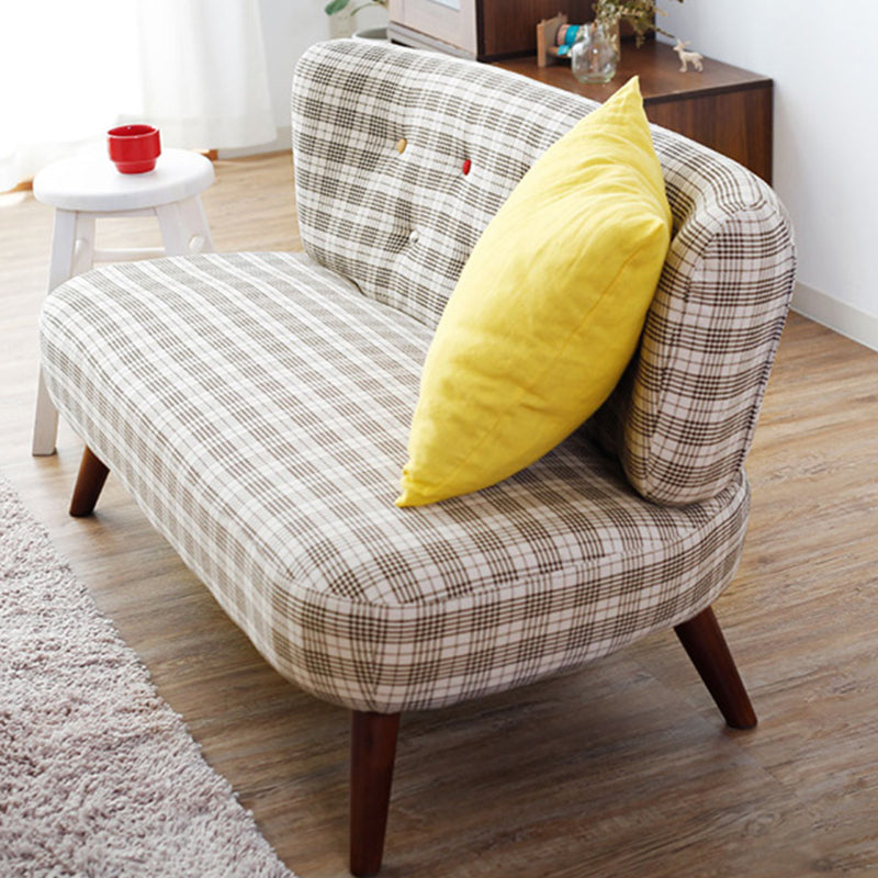 Contemporary Fabric Settee with Hair Pin Legs, Armless Standard Sofa