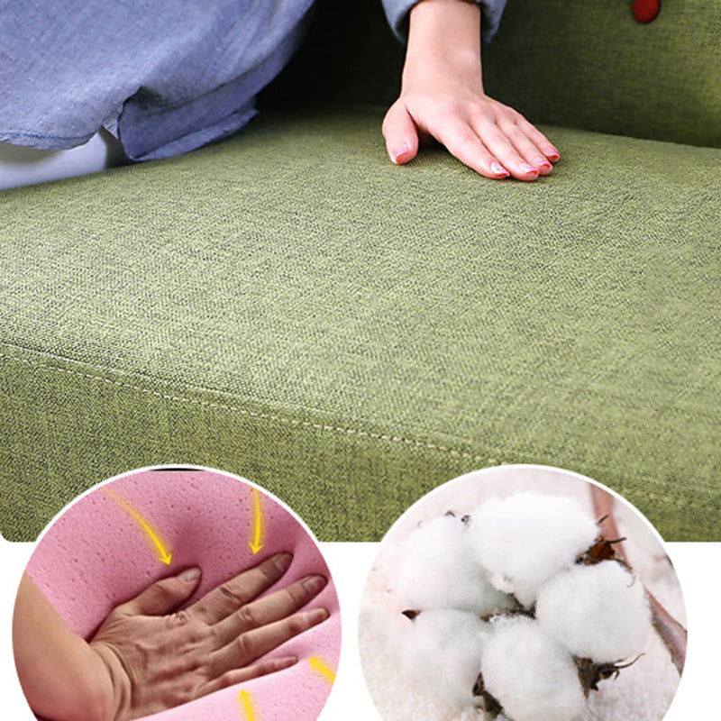 Contemporary Fabric Settee with Hair Pin Legs, Armless Standard Sofa