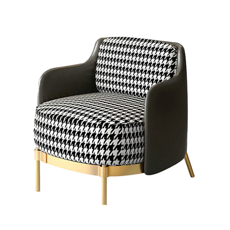 Zeitgenössisches Kunstleder und Leinensofa abgenähter Arm Standard -Sofa