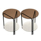 Modern Round Glass Side Table Dia 19.7" 4 Legs End Table with Shelf