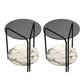 Modern Round Glass Side Table Dia 19.7" 4 Legs End Table with Shelf