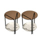 Modern Round Glass Side Table Dia 19.7" 4 Legs End Table with Shelf