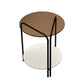 Modern Round Glass Side Table Dia 19.7" 4 Legs End Table with Shelf