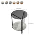 Modern Round Glass Side Table Dia 19.7" 4 Legs End Table with Shelf