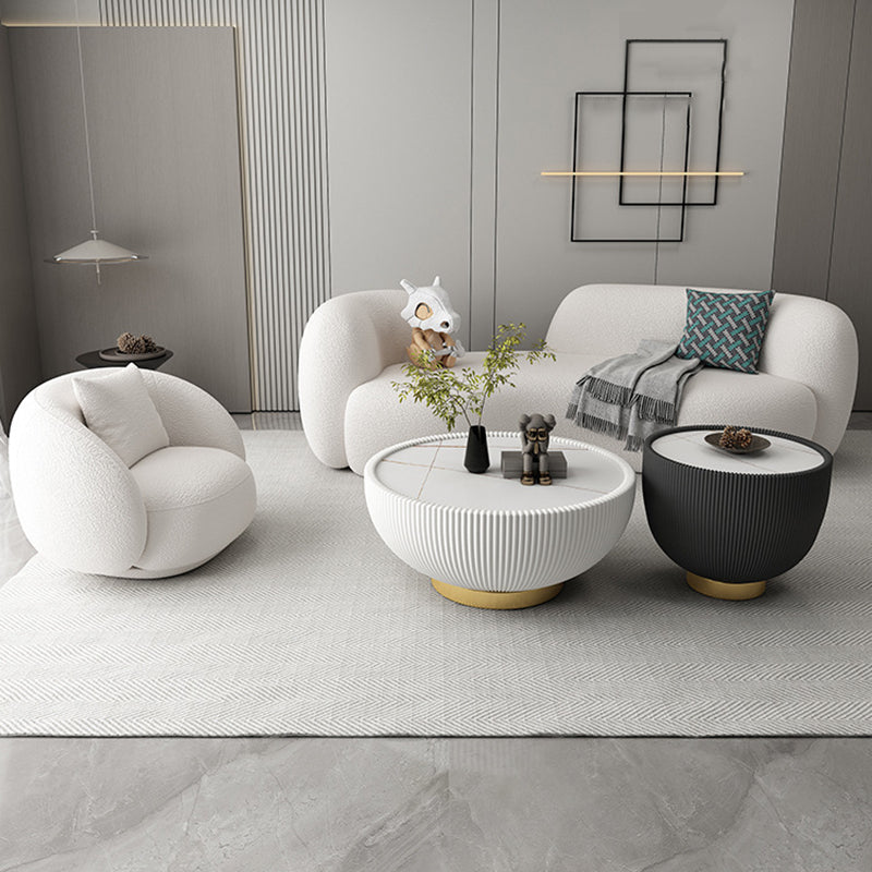 Divano a smoking contemporaneo di divano a sedere posteriori bianco per soggiorno