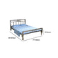 Letto moderno in acciaio argento letto rettangolare standard con gambe metalliche