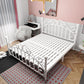 Contemporary Style Standard Bed Metal Bed Frame with Headboard White 2 Clearhalo 'Bedroom Furniture' 'Beds' 'furn' 'furn_beds' 'Furniture' 6142042
