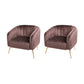 28.34" High Velvet Barrel Chair Arms Included Barrel Accent Chair Coffee 2 Piece Set Clearhalo 'Accent Chairs' 'accent_chairs' 'Chairs & Seating' 'furn' 'furn_accent_chairs' 'Furniture' 'Living Room Furniture' 6142099