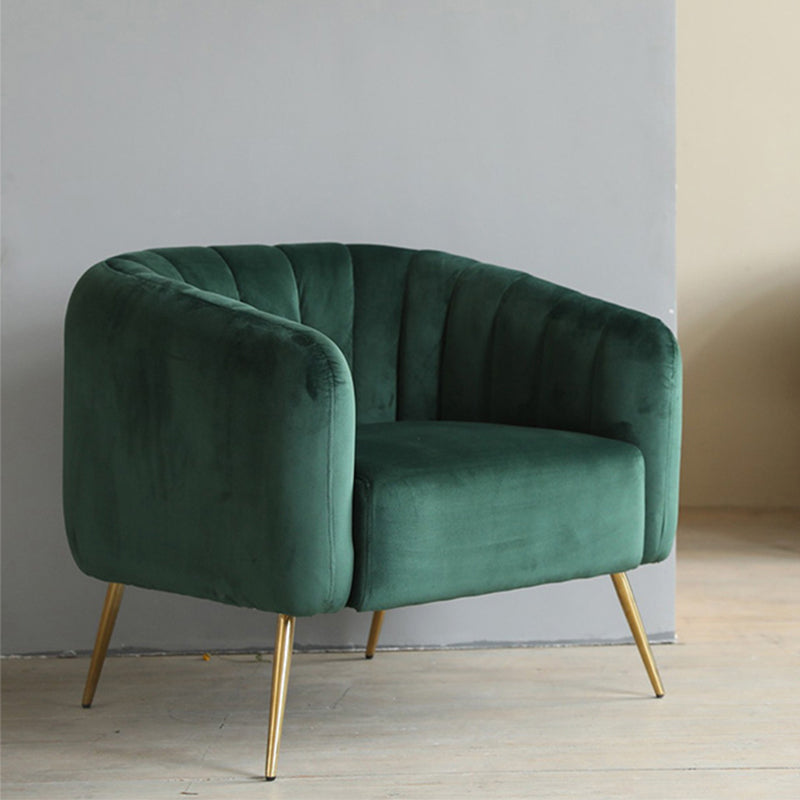28.34" High Velvet Barrel Chair Arms Included Barrel Accent Chair Blackish Green 1 Piece Clearhalo 'Accent Chairs' 'accent_chairs' 'Chairs & Seating' 'furn' 'furn_accent_chairs' 'Furniture' 'Living Room Furniture' 6142103