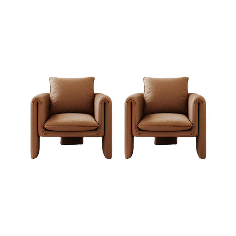 35.43" High Velvet Armless Chair Solid Wood Frame Chair for Living Room Dark Orange 2 Piece Set Clearhalo 'Accent Chairs' 'accent_chairs' 'Chairs & Seating' 'furn' 'furn_accent_chairs' 'Furniture' 'Living Room Furniture' 6142113